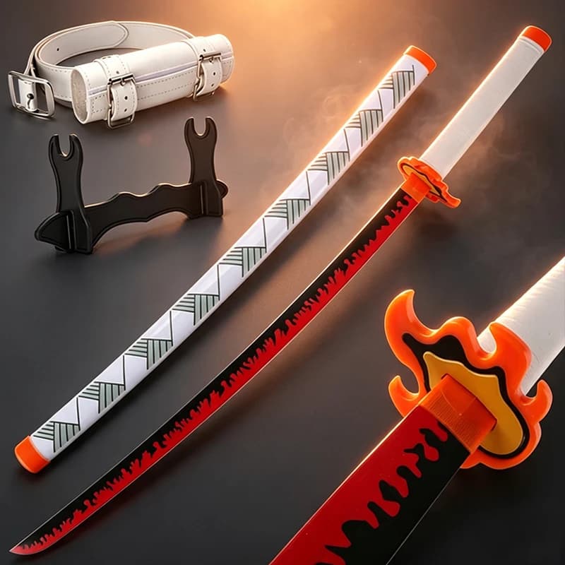 1:1 Scale Anime Swords Giyuu Katanas 104cm Authentic Cosplay With Sword Holder And Belt Halloween Samurai Style