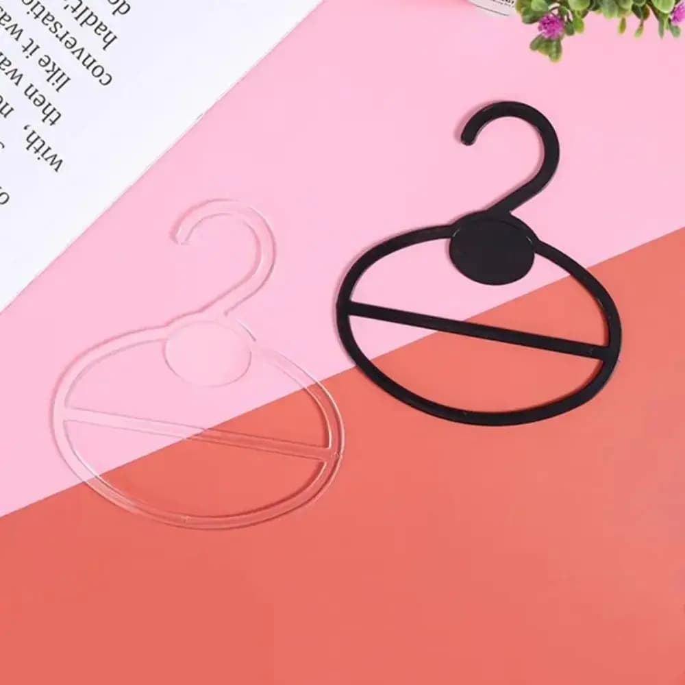 10Pcs Oval Scarf Shawl Tie Holder Transparent Circle Shape Clothes Display Holder Plastic Space Saving Coat Hanger