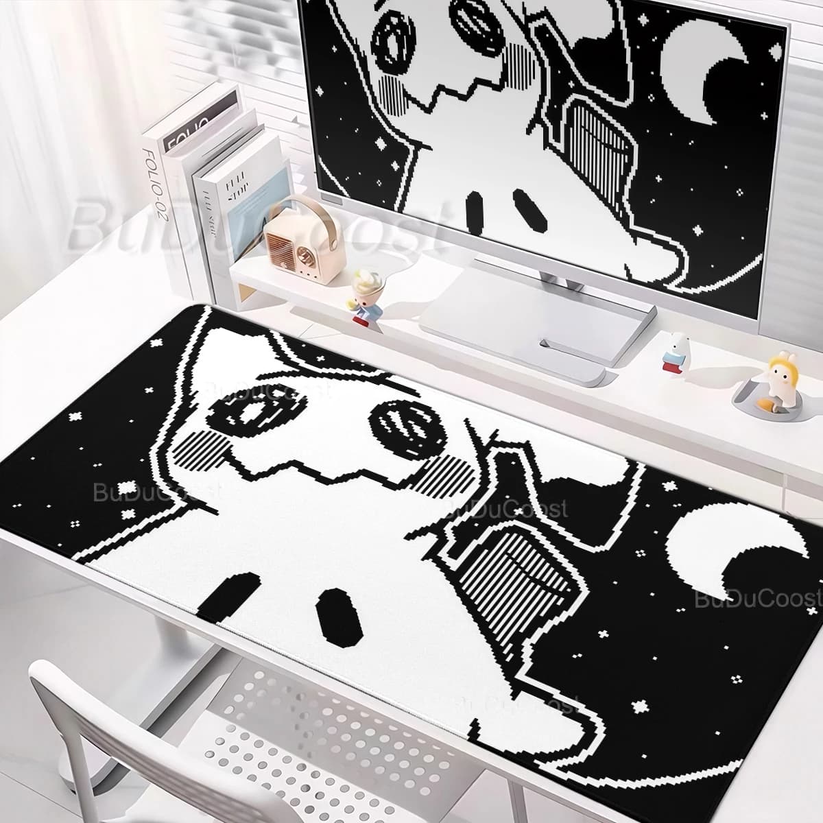 Tappetino per Mouse da Gaming Grande, Tappetino da Scrivania per Tastiera, Tappetino per Mouse Pokemon Mimikyu, Tappetino Anime per Notebook, PC, E-Sports