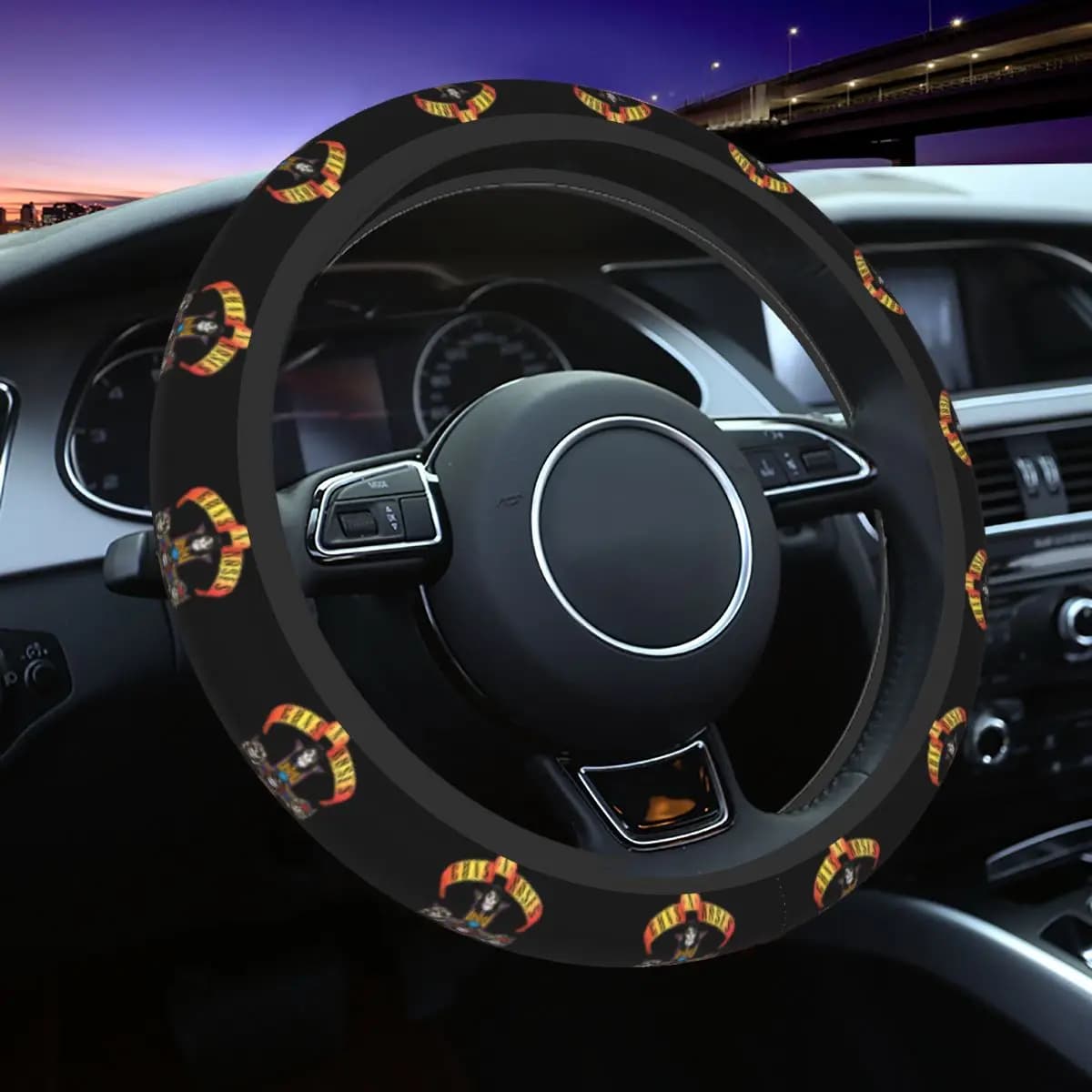 37-38 Guns N Roses Logo Universal braid on wheel cover Car styling accessories