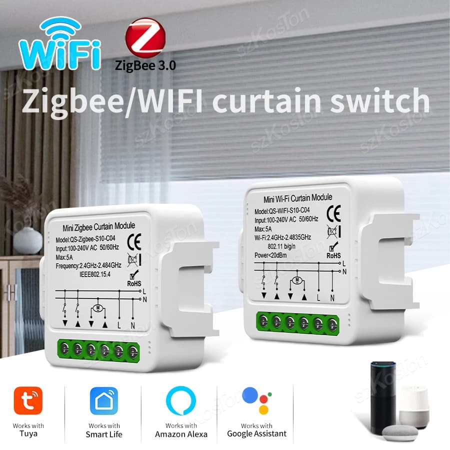 Tuya WiFi Zigbee Module Smart Tent Switch for Roller Curtain Motor Filler Control APP Works with Alexa Google Home Smart Life