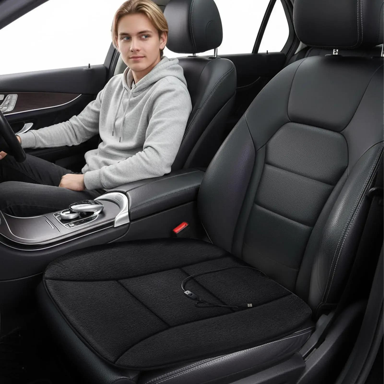 Heated Seat Covers For Cars Electric 12V USB Rechargeable Auto Accessory Heated Seat Pad For Winter Vehicle SUV Trucks Van