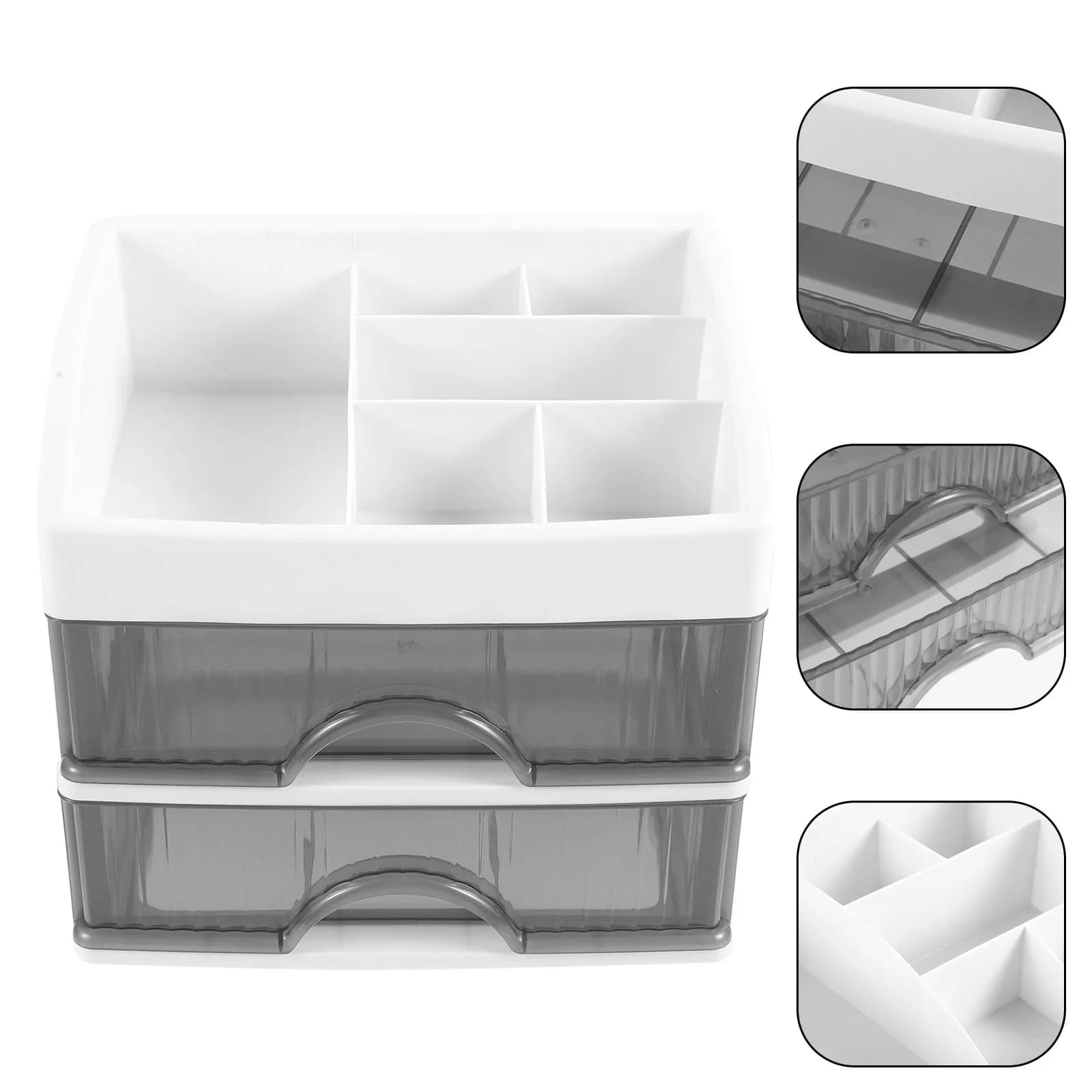Organizer da Scrivania Trasparente Multistrato con Cassetti, Contenitore Portaoggetti in Plastica per Cancelleria, Scaffale Organizzatore da Tavolo per Trucchi e Gioielli