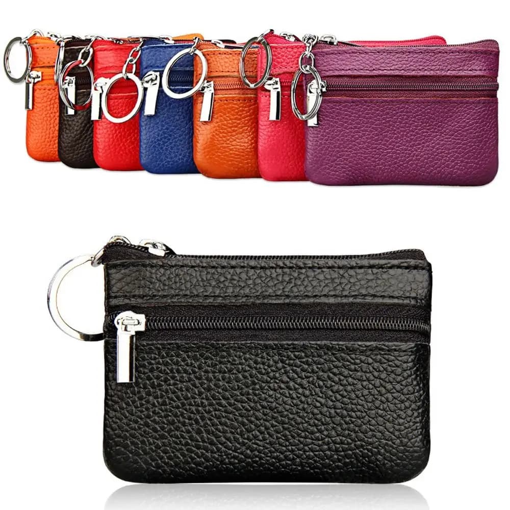 Portamonete Vintage in Pelle PU, Mini Portafoglio di Lusso con Cerniera per Monete e Carte, per Uomo e Donna