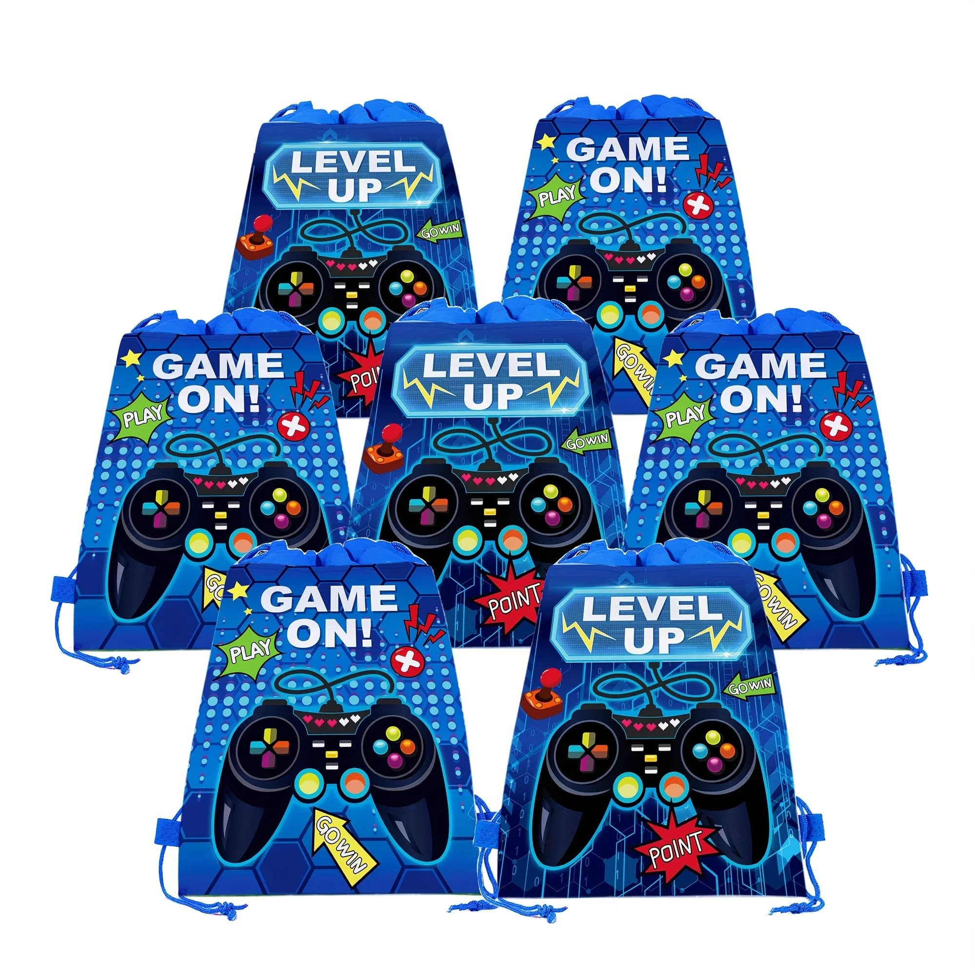 Confezione da 10 zaini con coulisse per videogiochi - Design non tessuto su entrambi i lati - Borse Goodie per feste e celebrazioni di compleanno
