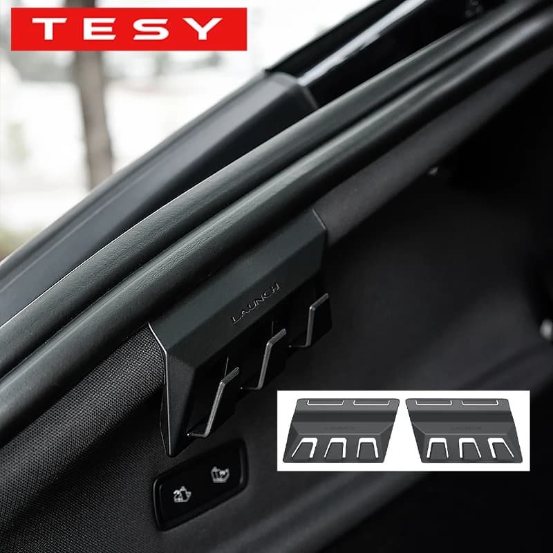 TESY 2Pcs Trunk Hooks for Tesla Model YL Y Juniper Accessories Hidden Rear Boot Cargo Bag Hanger Grocery Hook Interior Parts