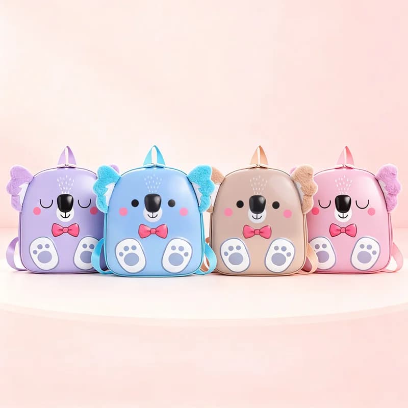 Cartoon Fluffy Koala Toddler Backpack Cute Hard Shell Kids Mini School Bag Waterproof Preschool Backpack For Little Girls & Boys