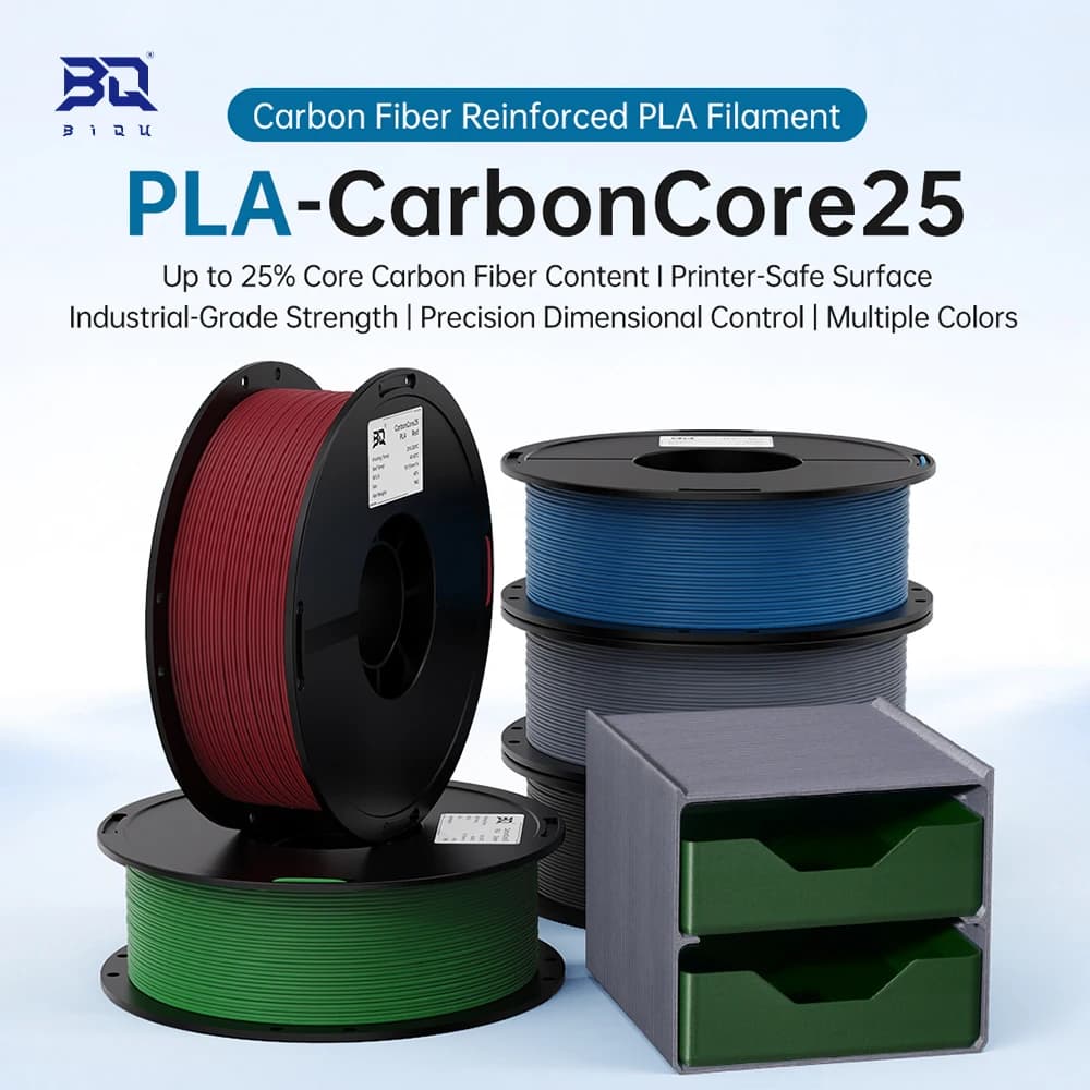 BIQU PLA-CarbonCore25 1.75mm 1KG PLA-CF 3D Printing Filament 15-25% Carbon-Fiber Non-Abrasive High Strength For AMS FDM Printer