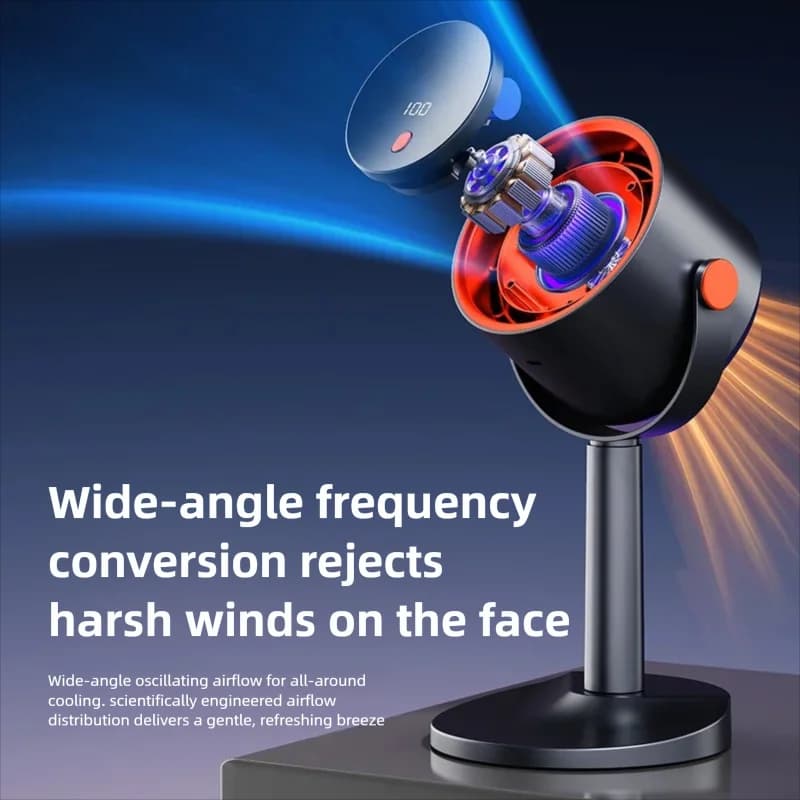 Bladeless Electric Fan Portable Outdoor Camping Fan with Timer Function Office Dormitory Desktop Fan Rechargeable Turbo Mini Fan