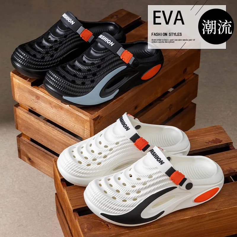 Nuove scarpe traforate da uomo per l'estate, antiscivolo per sport da spiaggia, suola spessa, punta resistente all'usura, ciabatte alla moda e versatili.