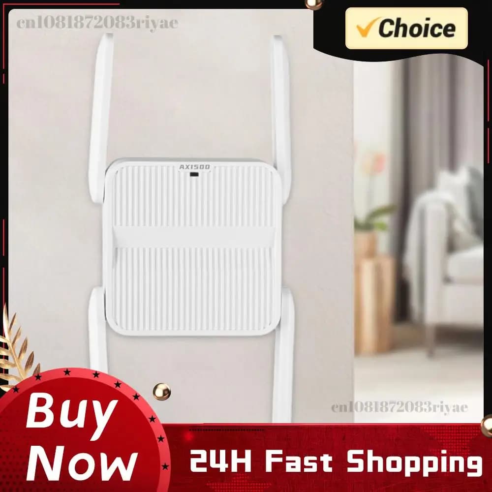 Ripetitore WiFi 6 Extender 1500Mbps, Amplificatore di Segnale con Porta Ethernet, Estensore di Portata WiFi 6 a Lungo Raggio, Facile da Configurare