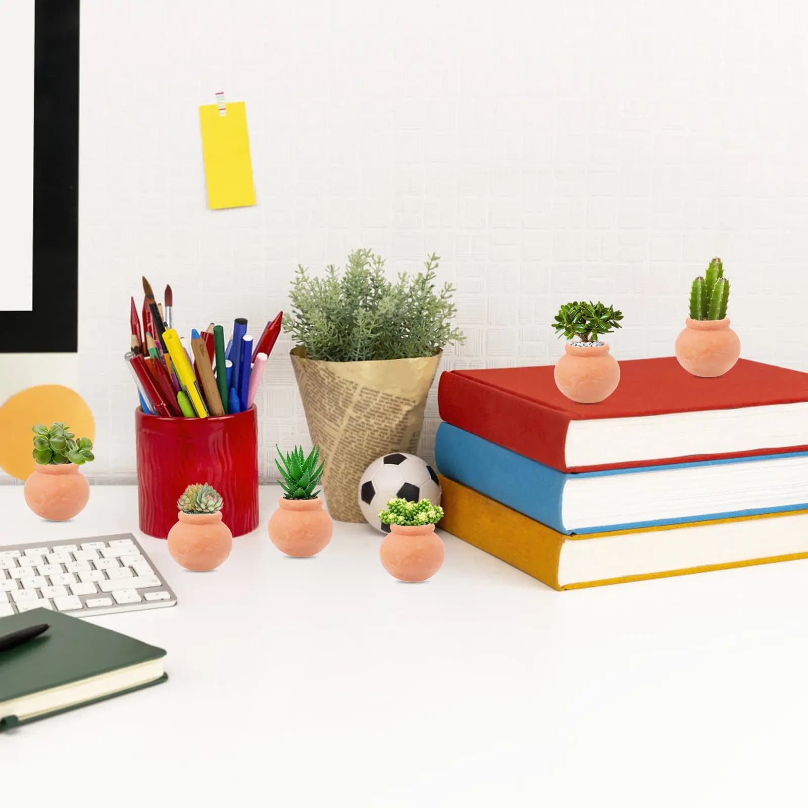 6 mini vasi per fiori succulenti, contenitori compatti in argilla, piccoli porta piante per la decorazione di casa, giardino, ufficio