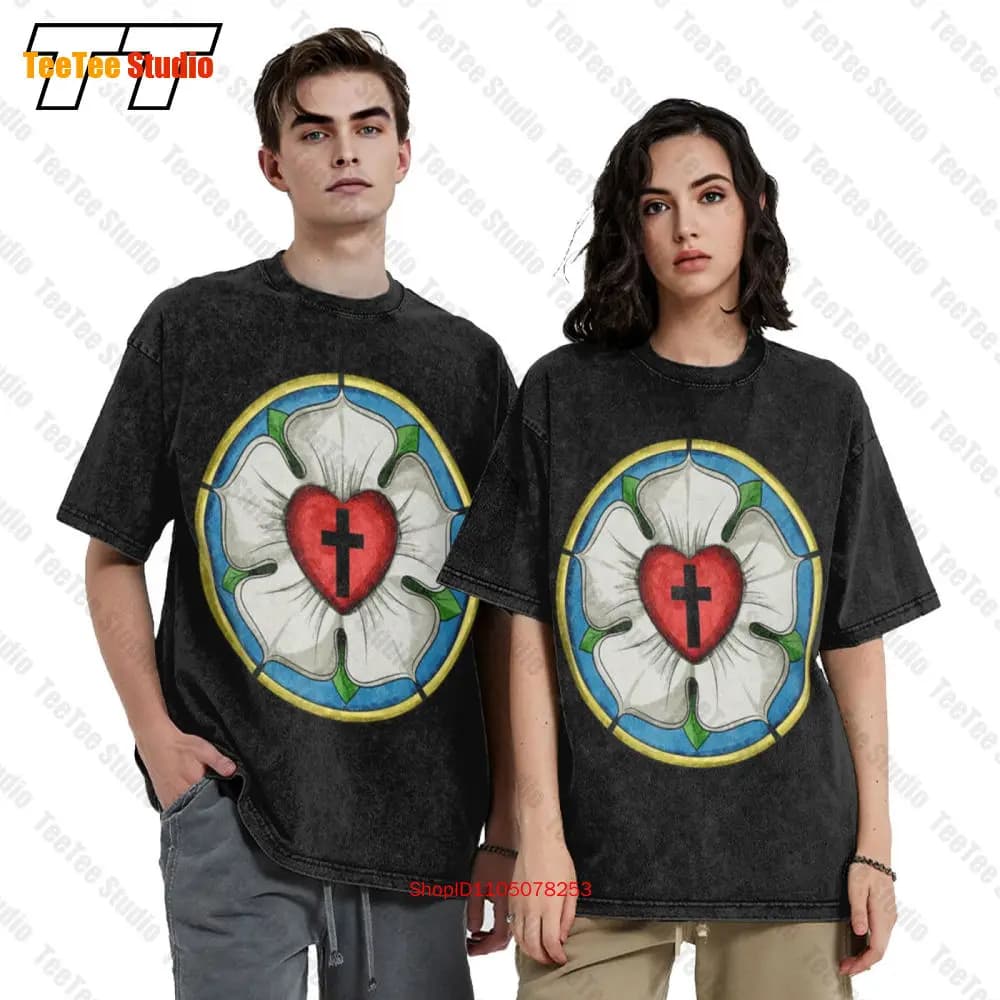 T-shirt da golf Luther Rose Seal simbolo luterano croce cristiana 7W0U