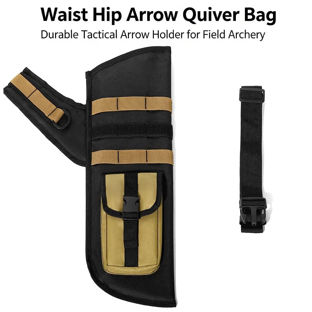 Tactical Archery Arrow Quiver Waist Hip Oxford Fabric Multi-functional Arrow Bag Adjustable Belt for Outdoor Hunting Target Prac