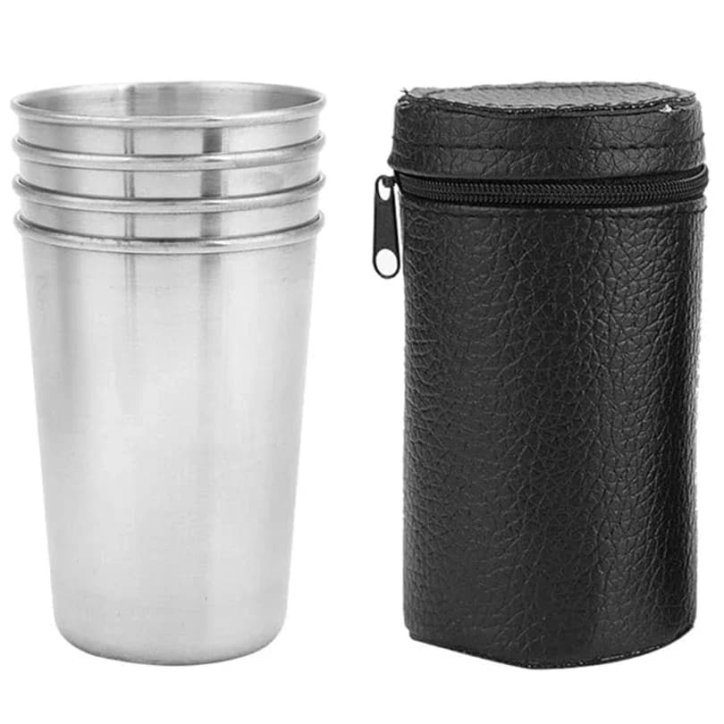 4 pezzi tazze in acciaio inossidabile 170ml mini set da viaggio pratico all'aperto mini set di bicchieri per whisky vino cucina sala da pranzo bar strumenti per la casa