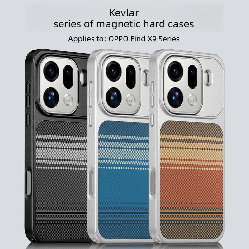 Kevlar per Magsafe Custodia magnetica per telefono per OPPO Trova X9 Pro Trova X9 6D Galvanotecnica Custodia per telefono con ricarica wireless in fibra di carbonio