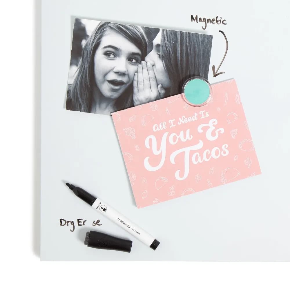 Best-selling home items 14x14 Inch Square Frameless Magnetic Dry Erase Whiteboard Tile Reusable Wall Mounted Office School Home Calendar Board