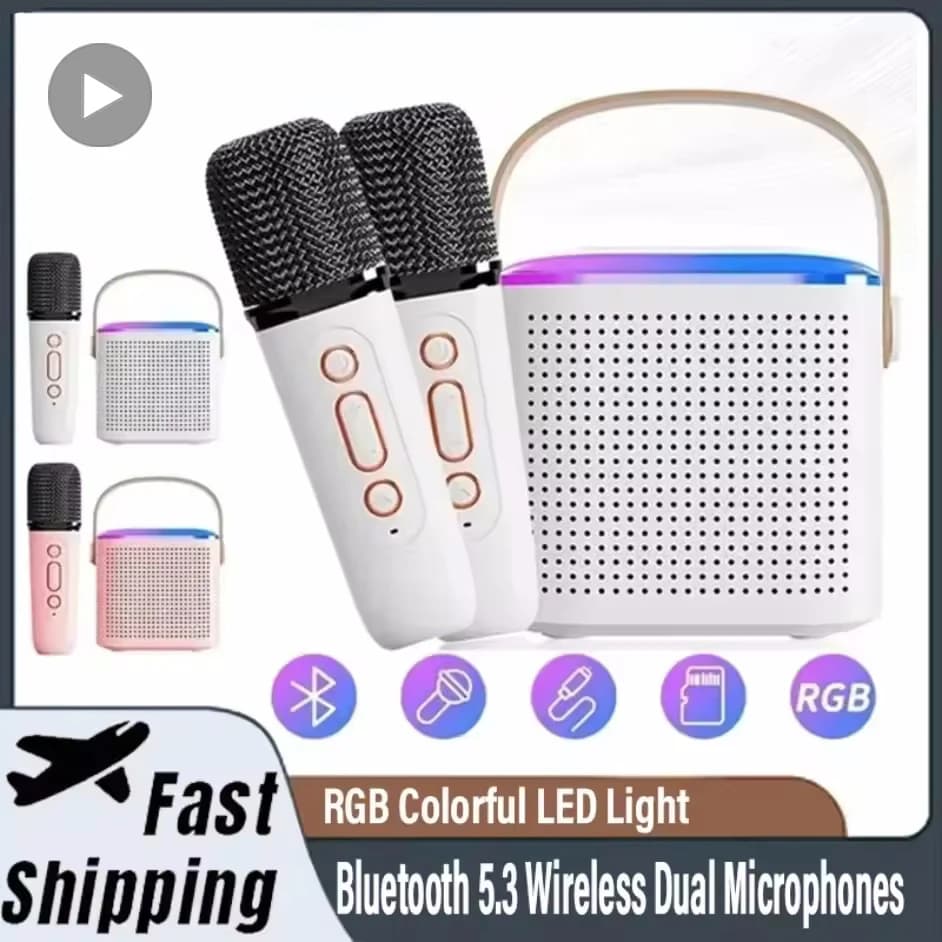 Karaoke Altoparlante Bluetooth portatile senza fili con microfono Macchina Mini lampada Sound Box Musica Piccola colonna Caixa De Som Bocina