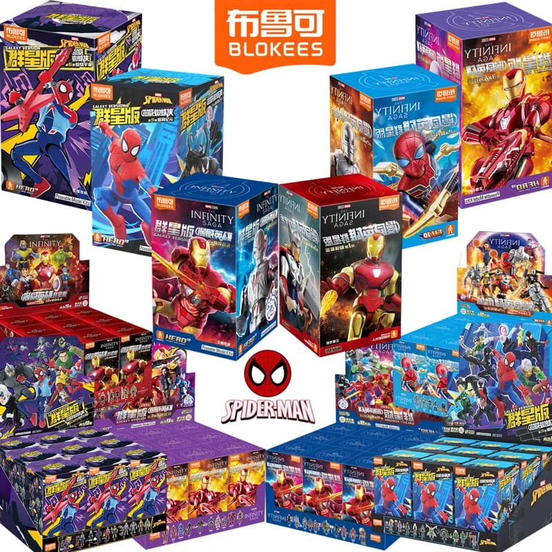 BLOKEES Action Figure di Spider-Man, Venom, Scarlet Spider, Green Goblin, Miles Morales, Gwen, Doctor Octopus, Mysterio, Scorpion, Giocattoli da Collezione