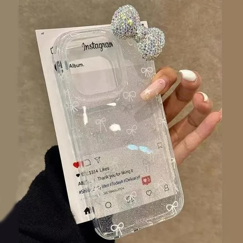 Luxury Sparkling 3D Diamonds Phone Case for iPhone 17 Air 16 15 Pro Max 14 13 12 11 XR X 7 8 Plus Y2K Cover