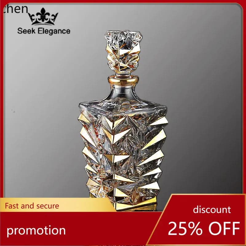 Decanter per vino in cristallo Hxl con decanter per vino dorato