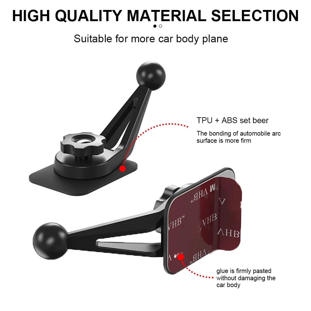 Staffa per testa a sfera con base adesiva per telefono cellulare Telecamera DVR Cruscotto per auto Supporto per adesivo colla 3M da tavolo Supporto per supporto di fissaggio