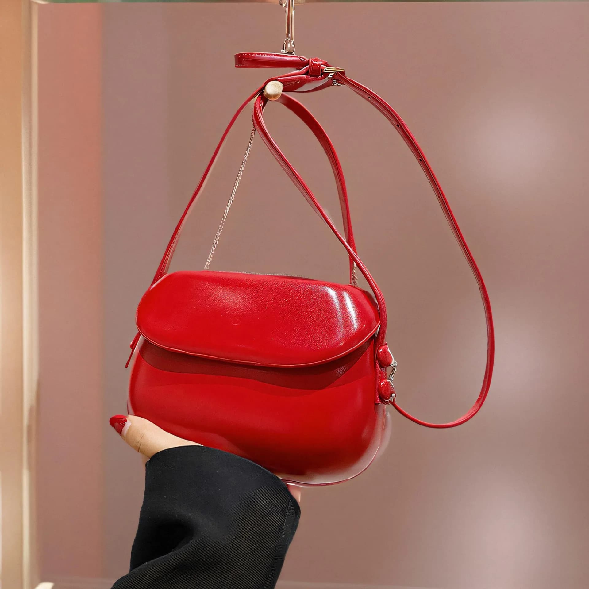 Hot Mini Bag for Women, 2026 New Arrival, Unique Design Shoulder & Crossbody Bag, Chic Red Handbag for Spring & Summer