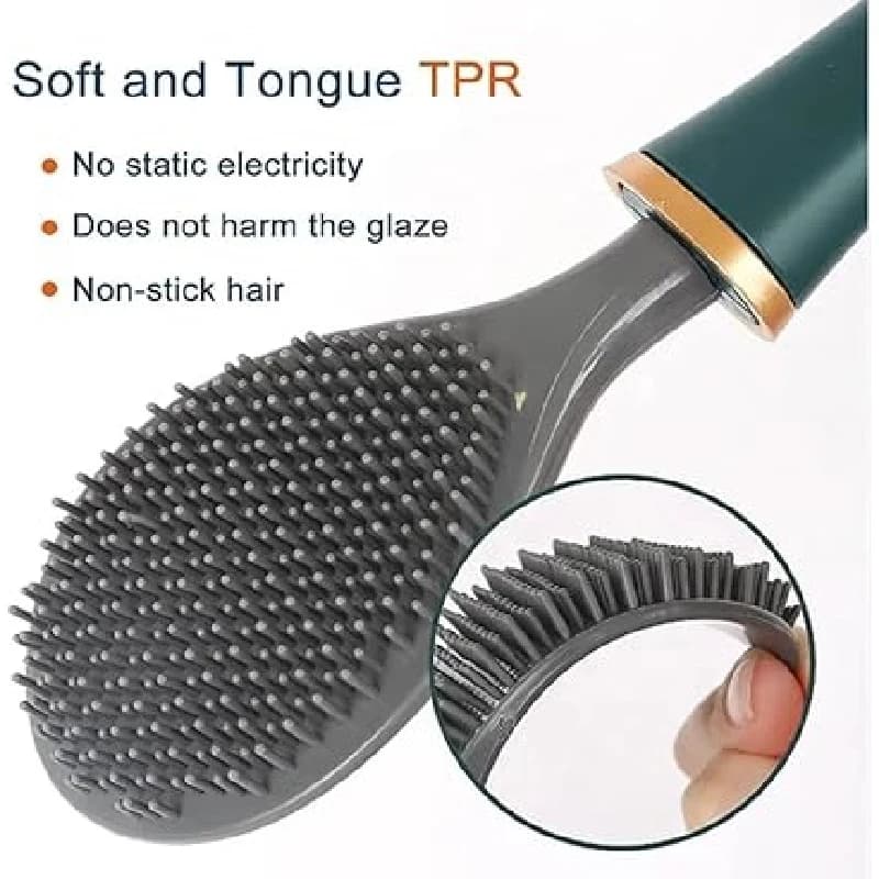 Set Portascopino da Bagno a Parete con Base Robusta e Setole Flessibili in Silicone per Pulizia Profonda, Ideale per Piccoli Spazi