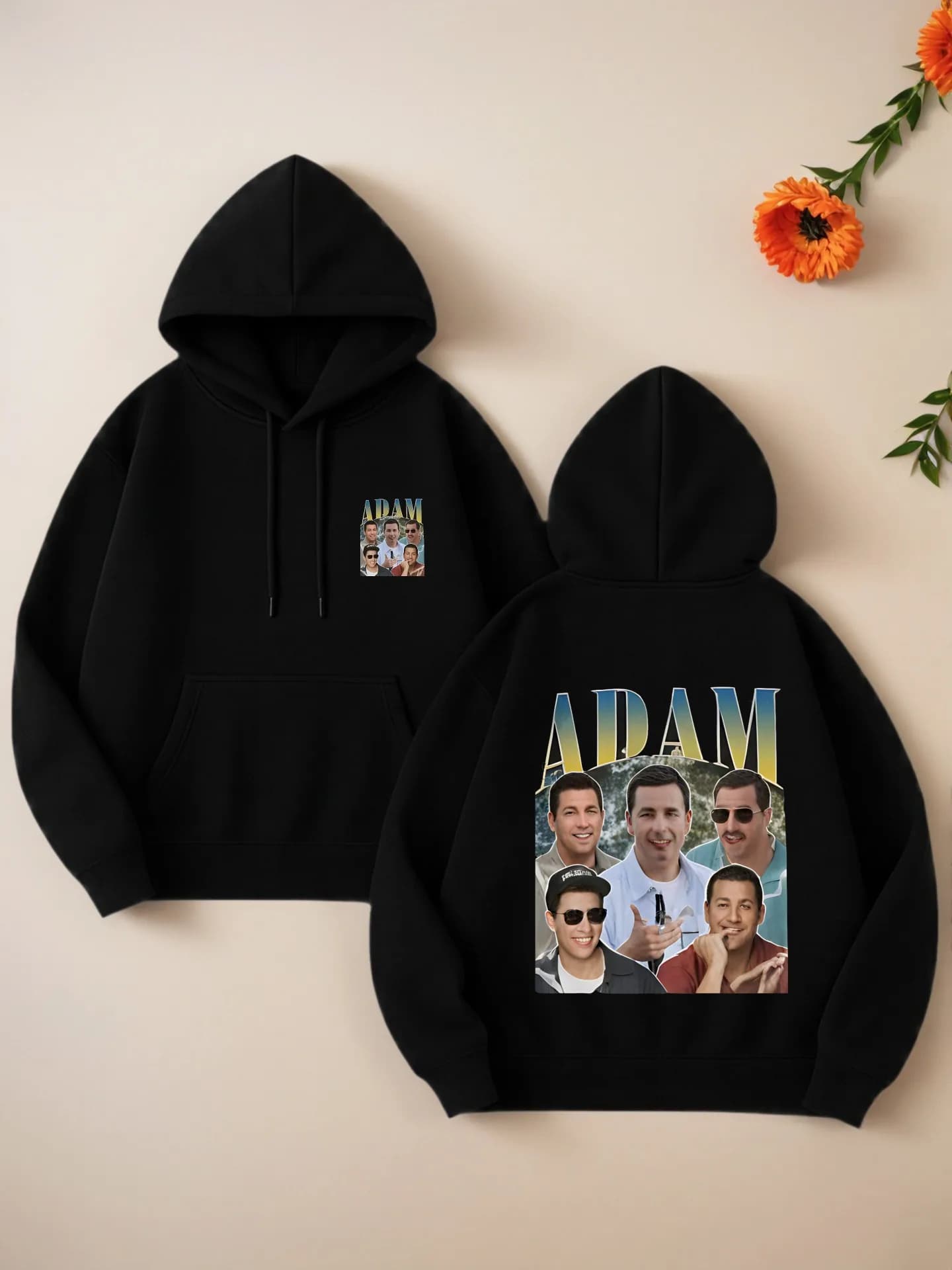 Felpa con cappuccio grafica, stampa grafica vintage, stile streetwear casual, foderata in pile, abbigliamento casual quotidiano, per giovani uomini