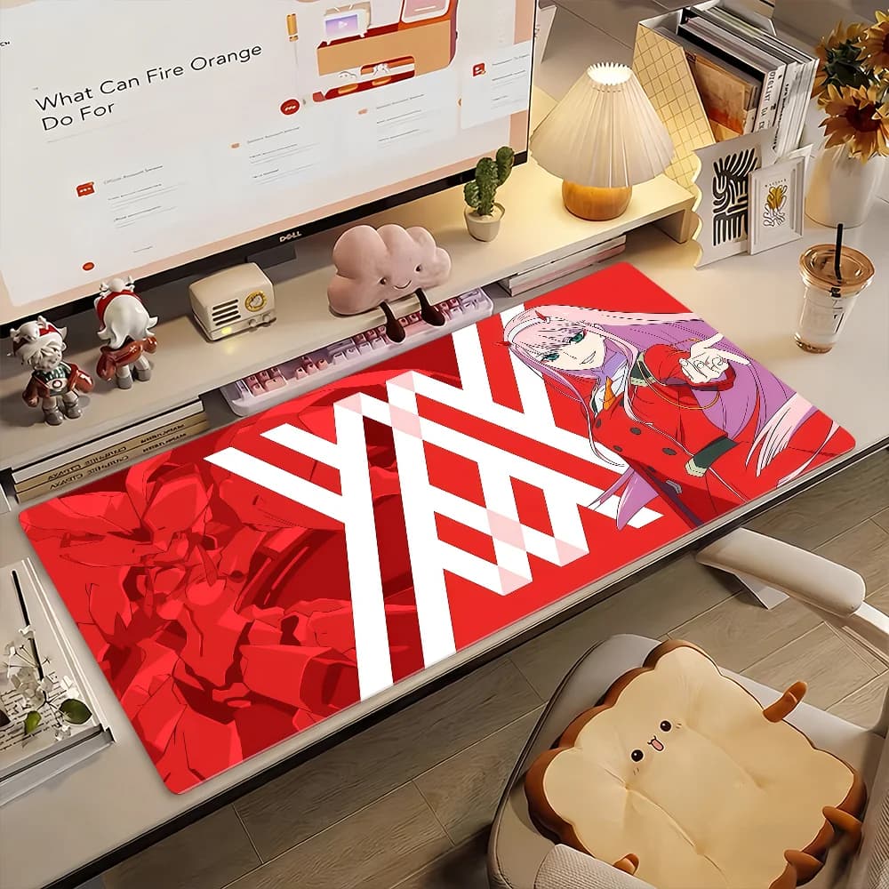 Zero Two Darling in the Franxx Tappetino per mouse Tappetino per computer in gomma antiscivolo Gamer Balance Decoracion Deskmat Laptop Office Large