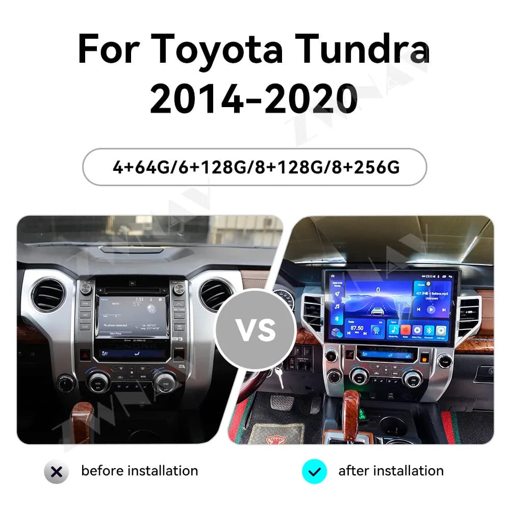 15 Inch HD Screen Carplay Radio For Toyota Tundra 2014-2020 GPS Multimedia Head Unit Radio Tape Recorder Vertical Tesla Screen