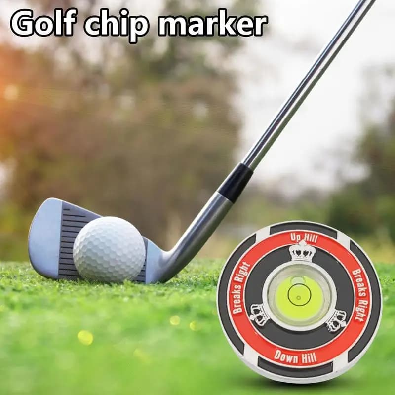 Marcatore per palline da golf con chip da poker Strumento per lettore di allineamento ad alta precisione Aiuto per la lettura su 2 lati Accessori per il golf Strumento per marcare palline da golf