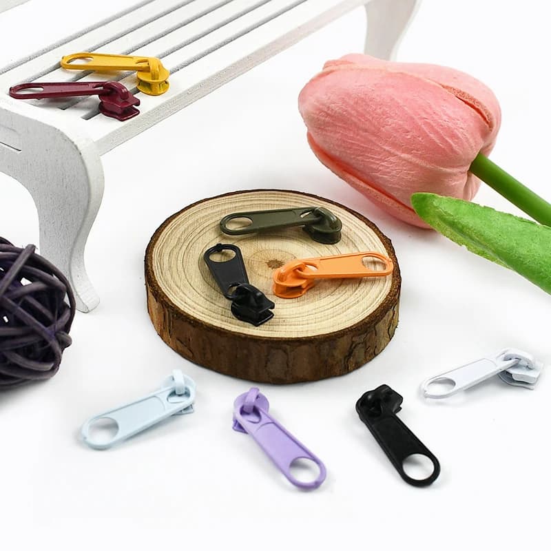 50/100Pcs Meetee 3#5# Colored Nylon Zippers Puller for Sewing Backpack Clothes Zips Slider Pocket Closure Head Zipper Repair Kit