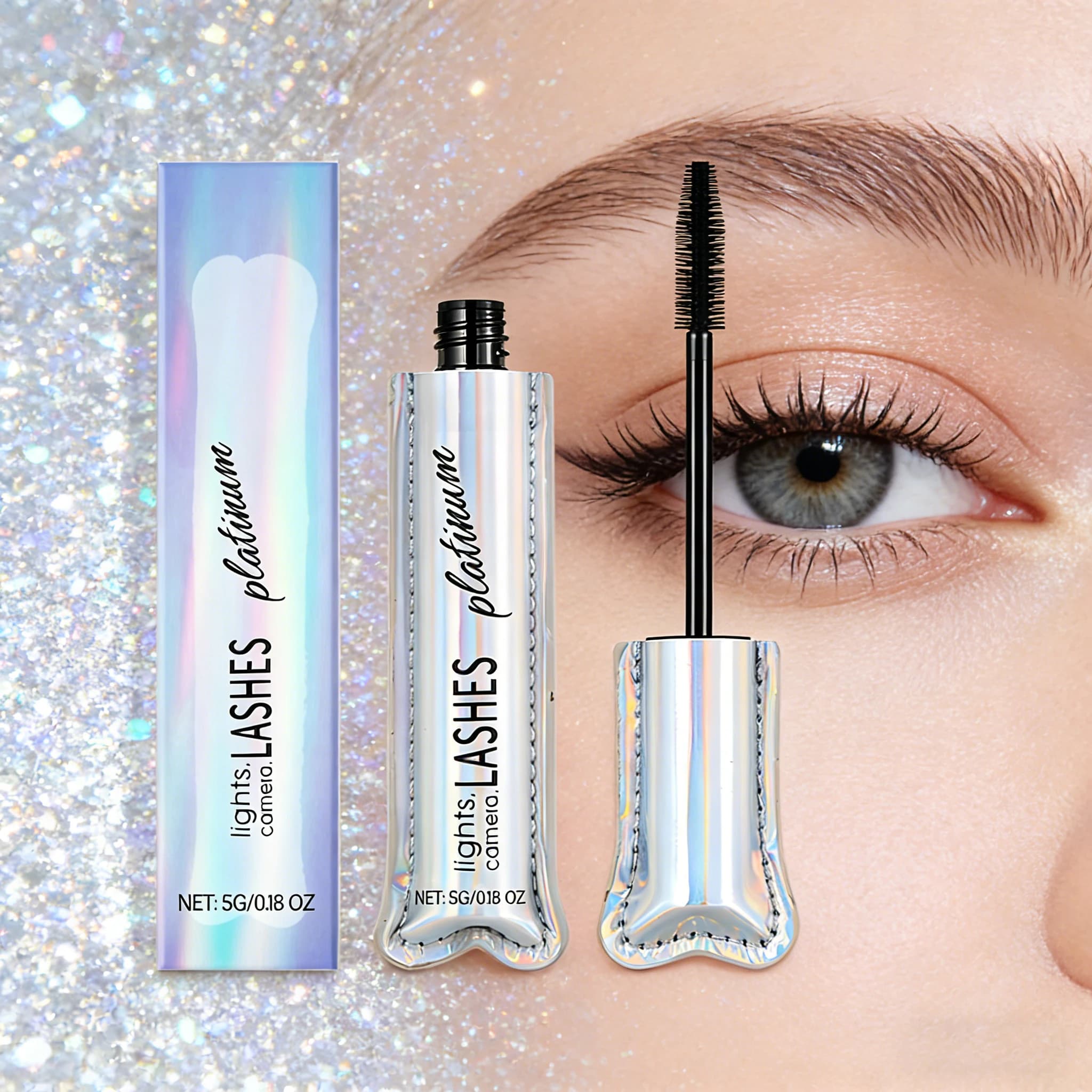Mascara Nero AMZ 5g, Mascara per Ciglia Setose, Allungante, Impermeabile, Volumizzante, Cosmetico per Occhi