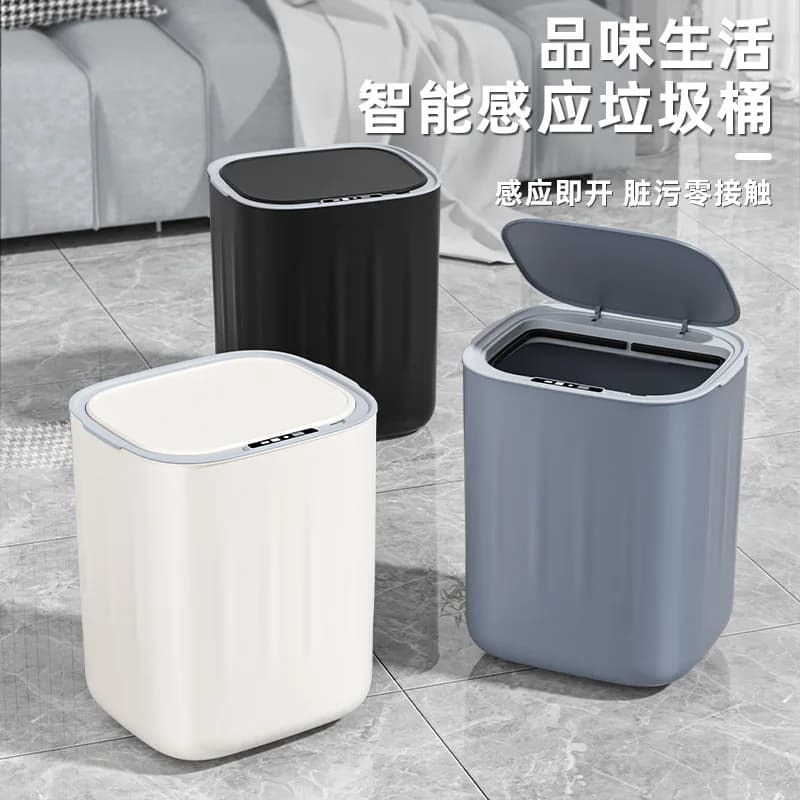 Bidone della spazzatura con sensore intelligente da 18 litri con display Tipo C Ricarica Bidone della spazzatura automatico per bagno Cucina WC Cestino della spazzatura Casa intelligente