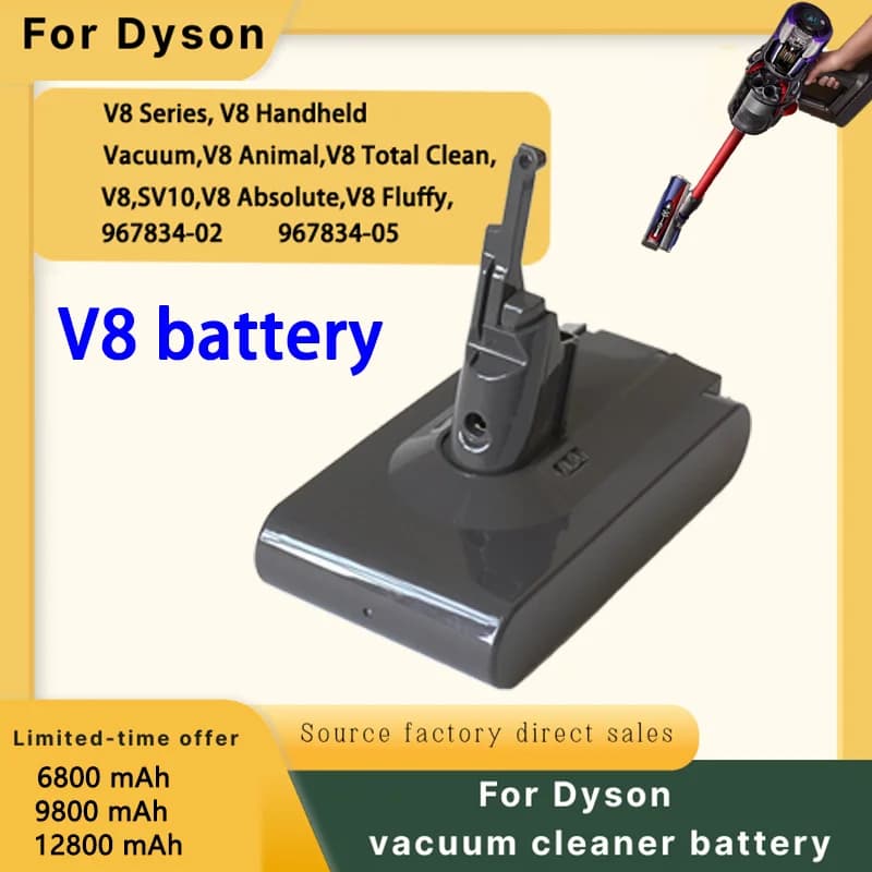 Batteria ricaricabile 100% nuova compatibile con aspirapolvere portatile Dyson serie V8 V10 V11 V15 V6 V7 SV07 SV09 SV10 V8
