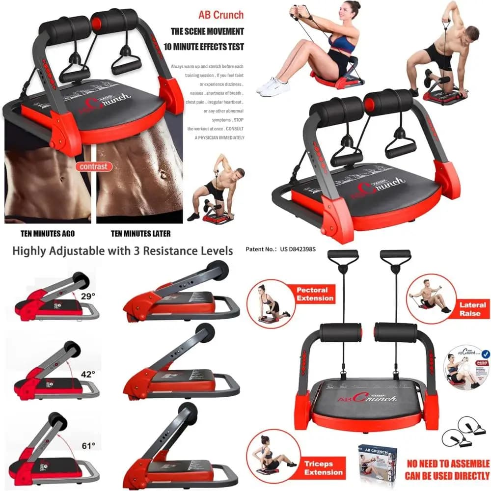 Core Training Tool with Resistance Bands for Abdominal Exercises and Sit-Up