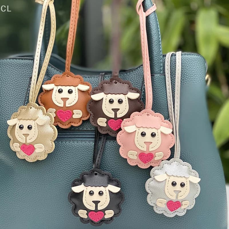 Simpatico portachiavi in pelle di agnello PU; Zaino o ciondolo per borsa con animali coreani unisex