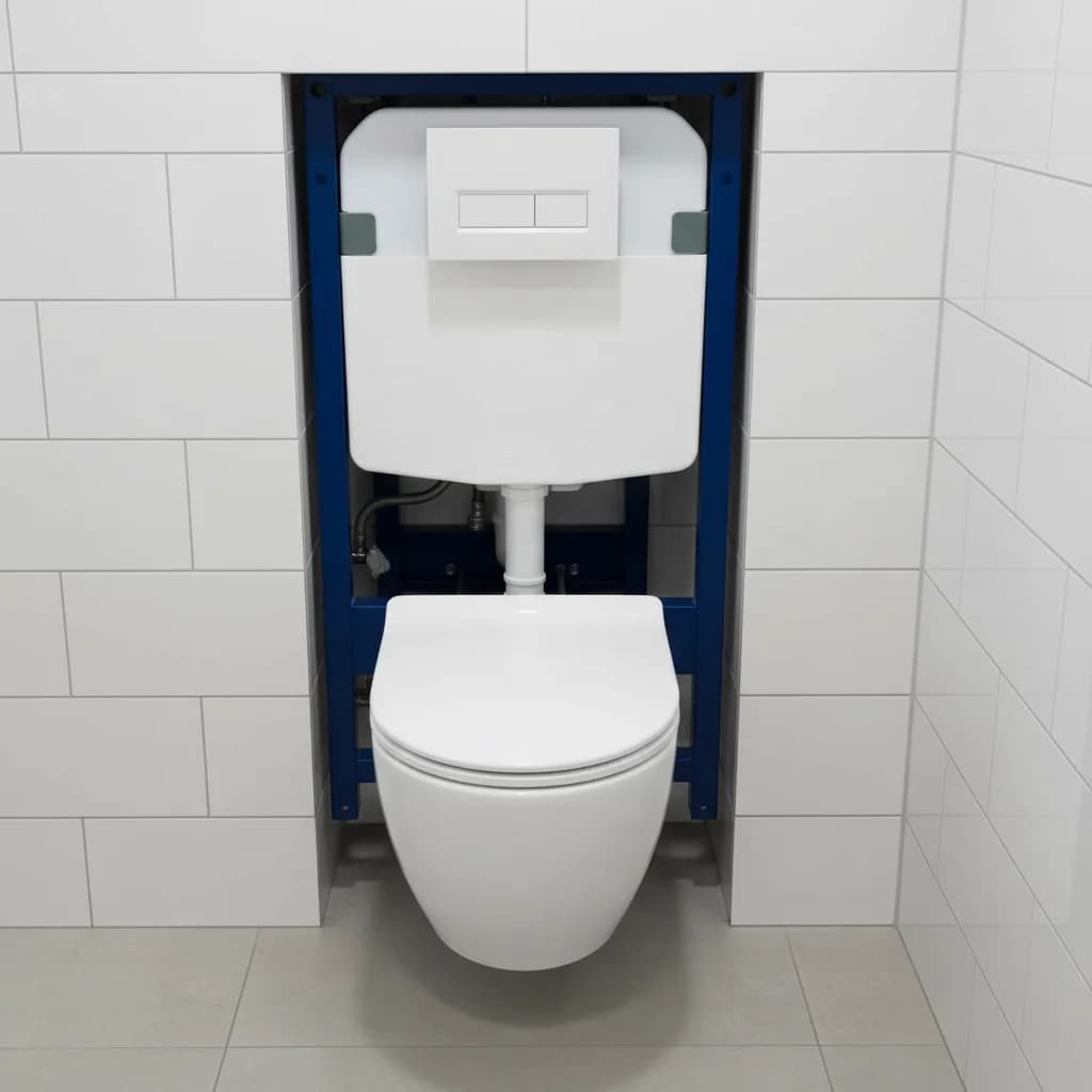 WC a parete con scarico a P, cassetta di scarico a incasso a muro