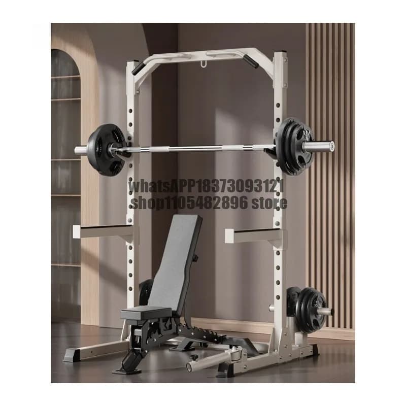 Household fitness equipment multi-functional integrated barbell bench push frame pull-up horizontal bar