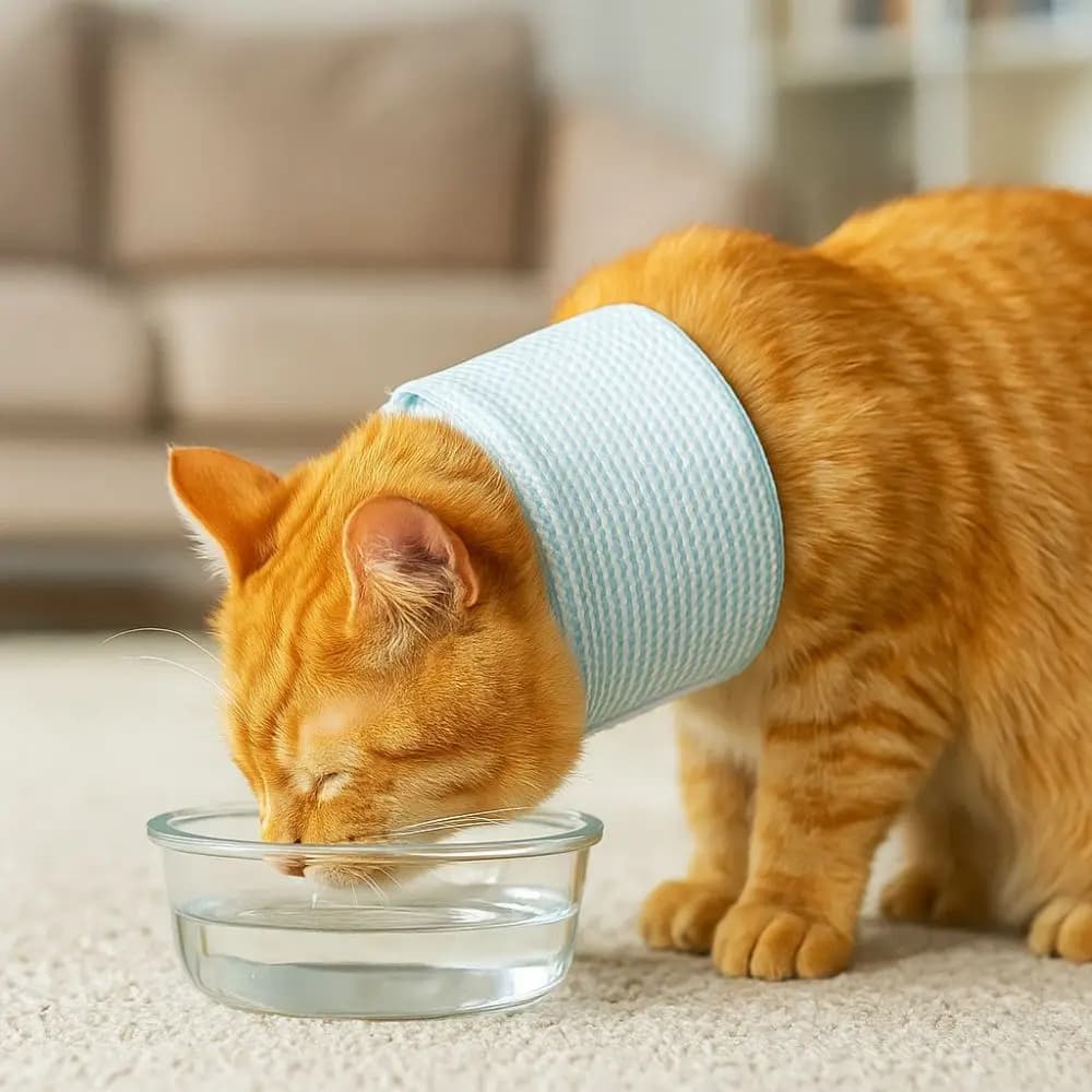 Collare di Recupero per Gatti in Rete, Regolabile e Traspirante, Supporto per il Collo del Cane, Collare Elisabettiano Morbido e Confortevole per Gatti
