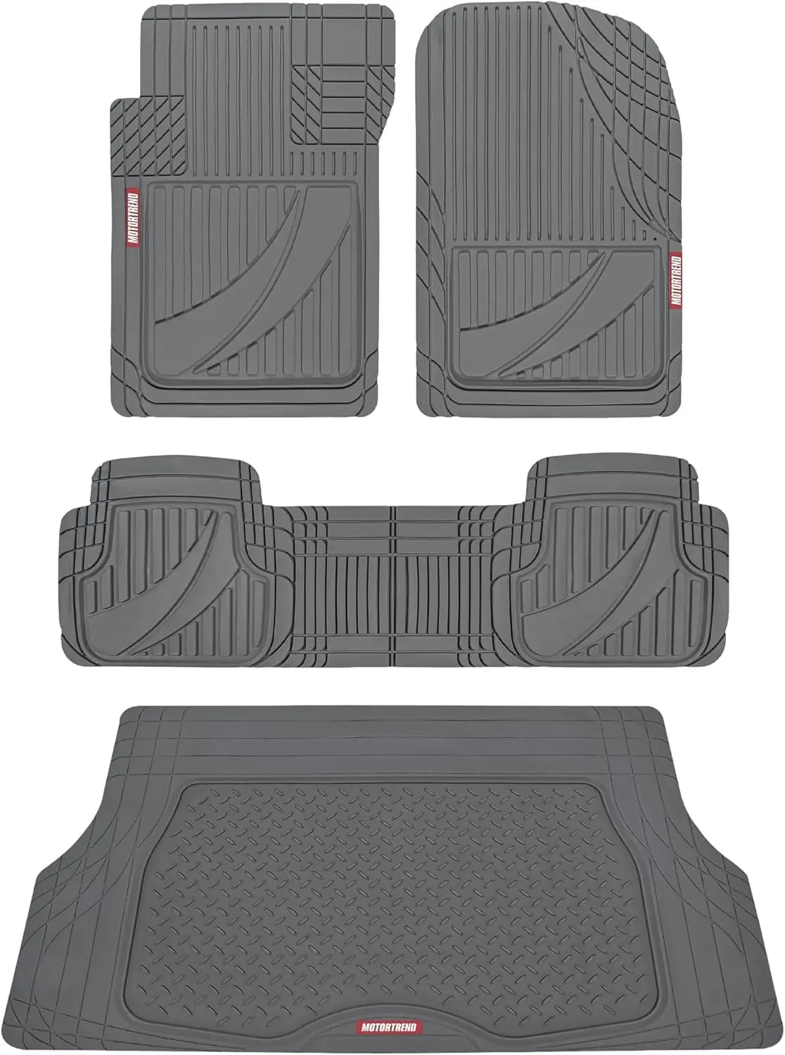 Tappetini Auto in Gomma Resistenti per Tutte le Stagioni e Rivestimento Bagagliaio per SUV Set Completo - Universali e Ritagliabili per Interni Auto