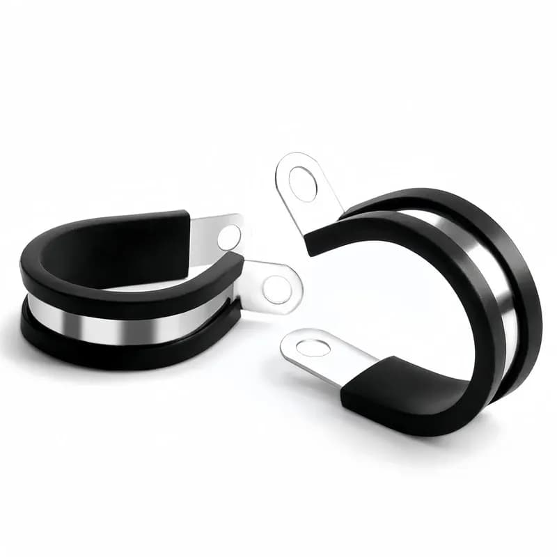 9 pcs M6 Stainless Steel Hose Clips Rust Resistant Anti-Corrosion, designed for Cable Wire Management, Rubber Cushion Liner