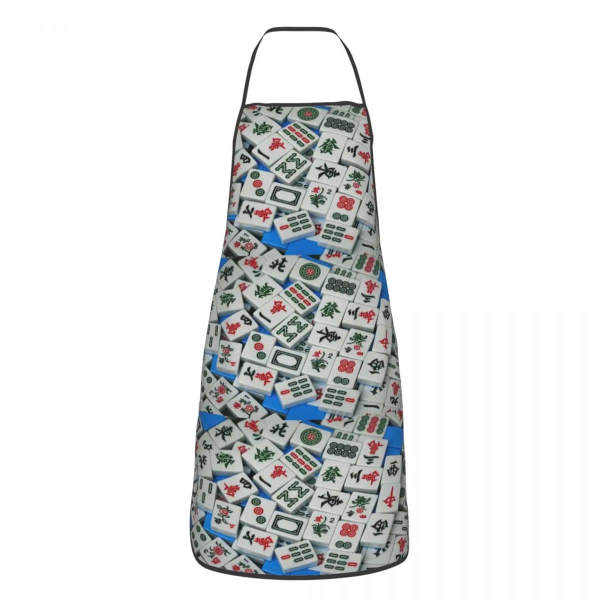 Mahjong Tile Pattern Aprons Chef Cooking Tablier Sleeveless Bib Kitchen Cleaning Pinafore for Women Men Gardening