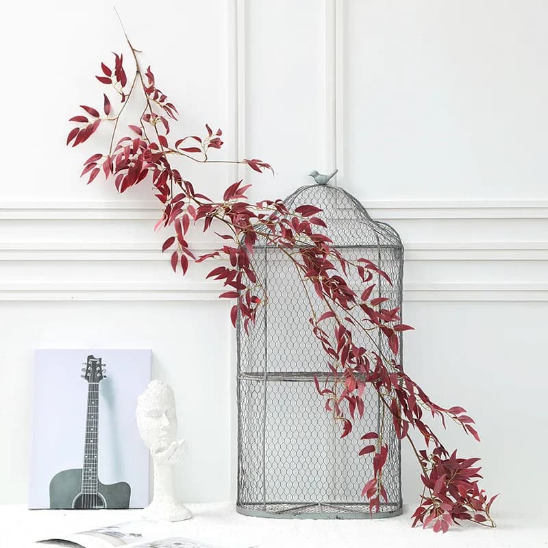 2 pezzi di foglie di salice artificiali in rattan decorazione da appendere alla parete soffitto di nozze sfondo per feste decorazione pianta di vite giardino decorazioni per la casa