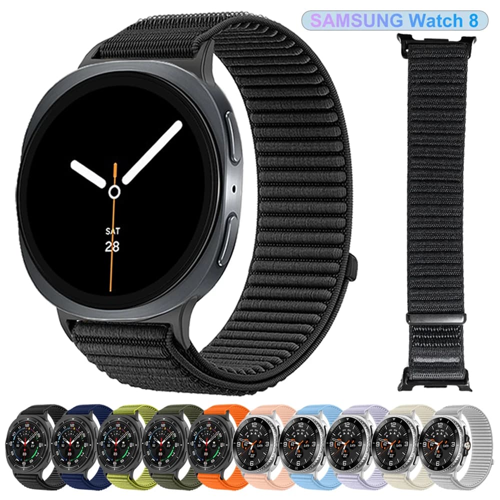 Cinturino sportivo traspirante in nylon ondulato per Samsung Galaxy watch 8 classic/Galaxy Watch 8 40mm/44mm/46mm Sostituisci cinturini da polso