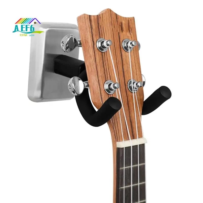 AEF6- Gancio da parete per chitarra Gancio quadrato in metallo in acciaio inossidabile Staffa per gancio per strumento Erhu con stecche per ukulele