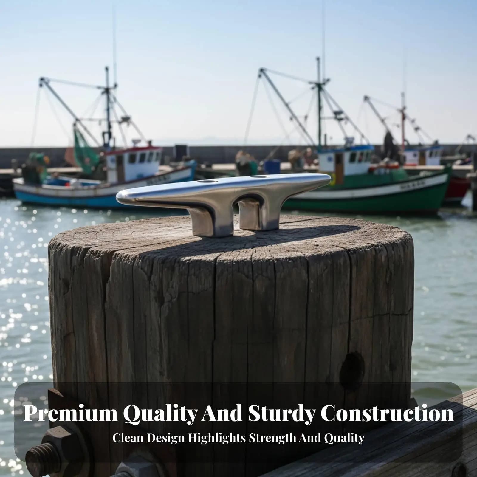 Saltwater Resistant Boat Cleat 6 Inch 316 Stainless Steel Low Profile Deck Hardware for Secure Mooring Anchoring Lines