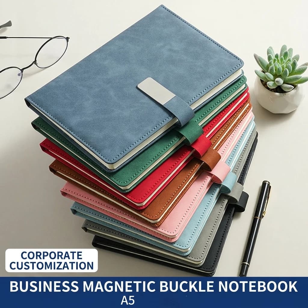 A5 B5 Notebook Elegant Design Customizable Notebook Leather Hardcover Notebook Colorful Magnetic Buckle Journal For Business