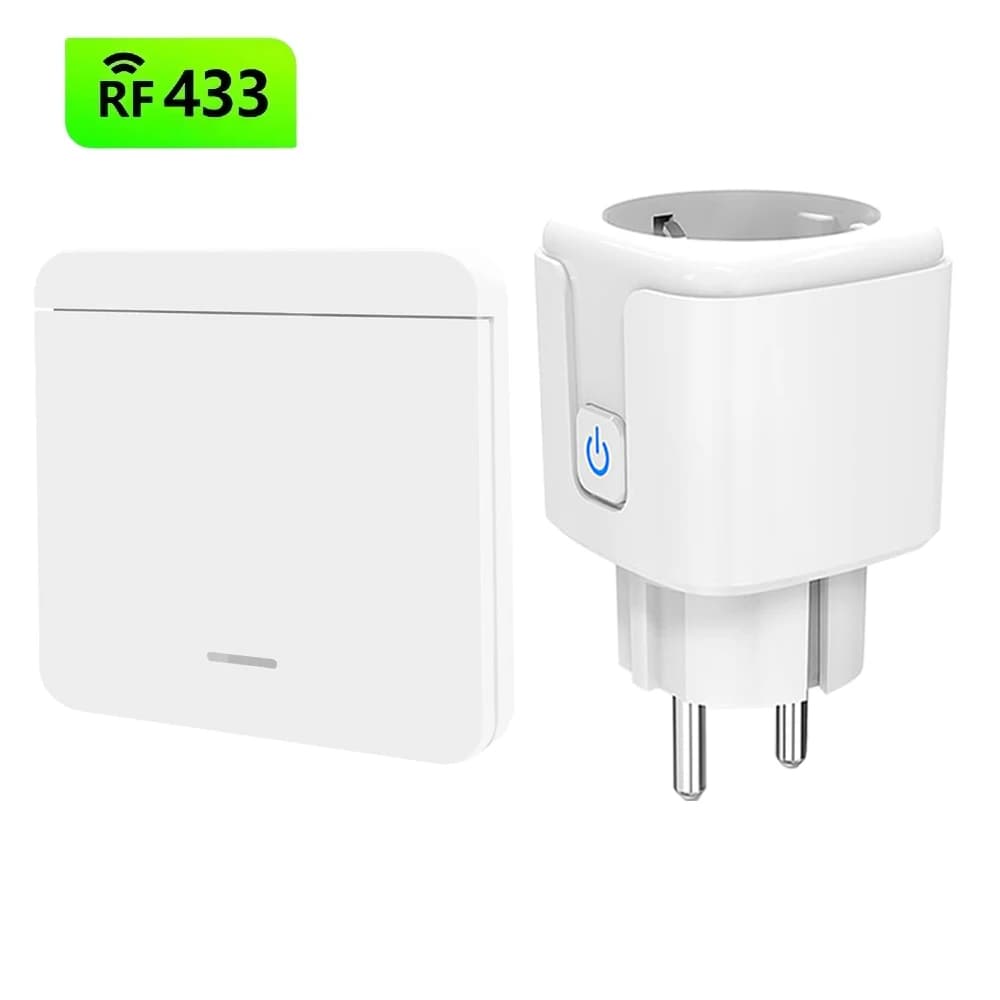 433Mhz Wireless Remote Control Switch AC220V 15A EU FR Standard Socket Electric Plug Electrical Outlets For Smart Home Light